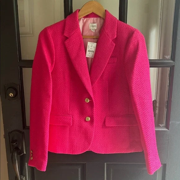 NWT J Crew pink tweed blazer, size 10 - Picture 1 of 7